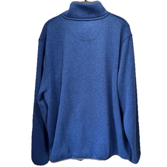 LL Bean Sweater Fleece Pullover Men 2XL Slightly Fitted 1/4 Snap Blue Excellent! - Picture 3 of 9